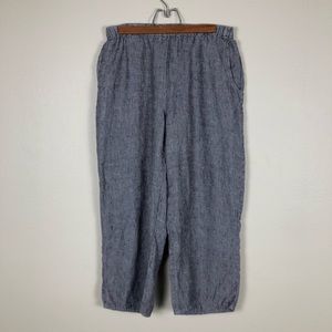Flax- Gray Linen Capris